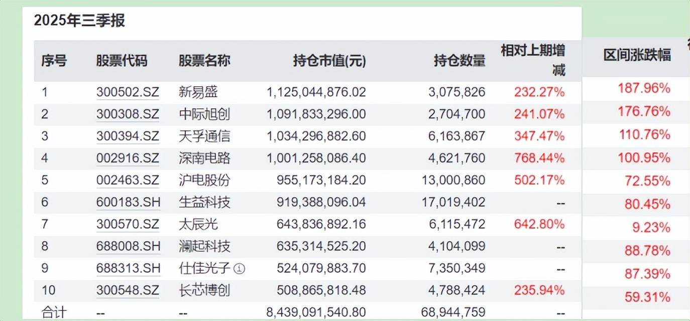 首批“翻倍基”持仓曝光 普遍重仓AI产业链核心环节