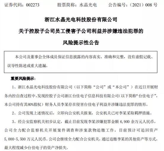 水晶光电:公司暂未涉足上述领域